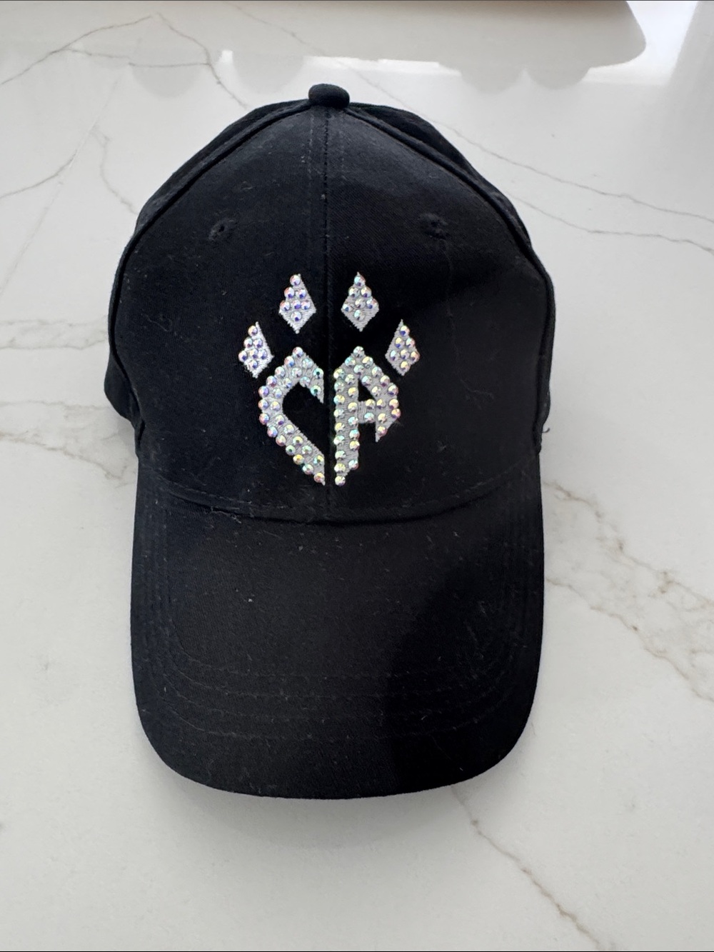 Cheer Athletics Crystal-Embellished Black Baseball Cap